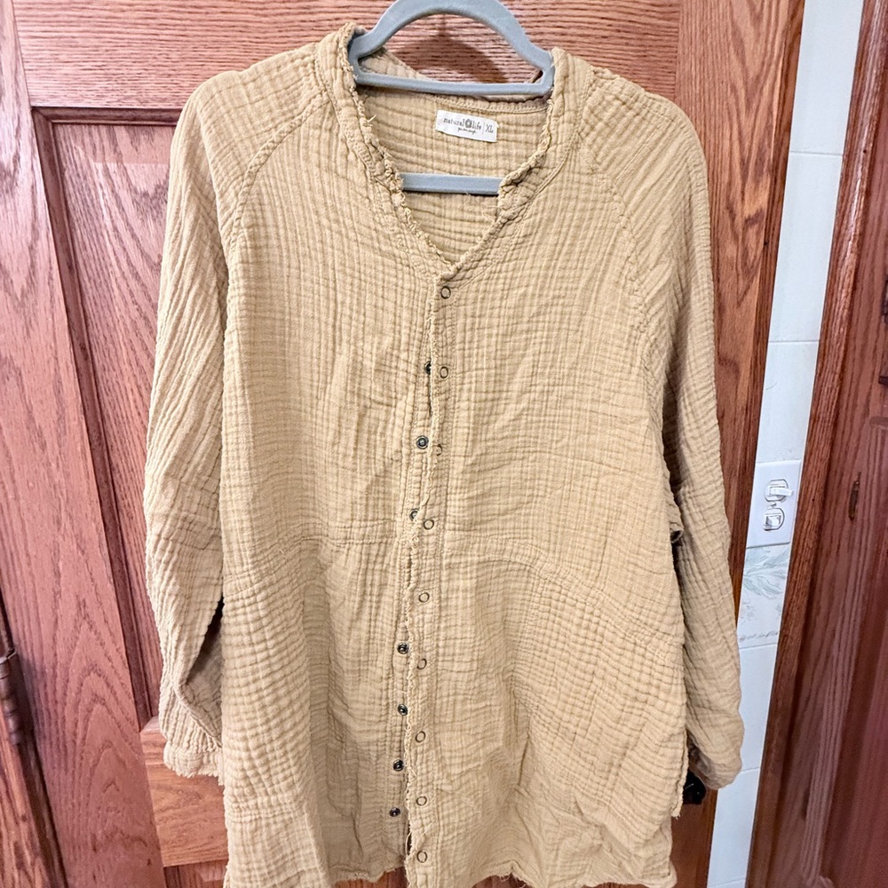 Natural Life Textured Tan Fabric
